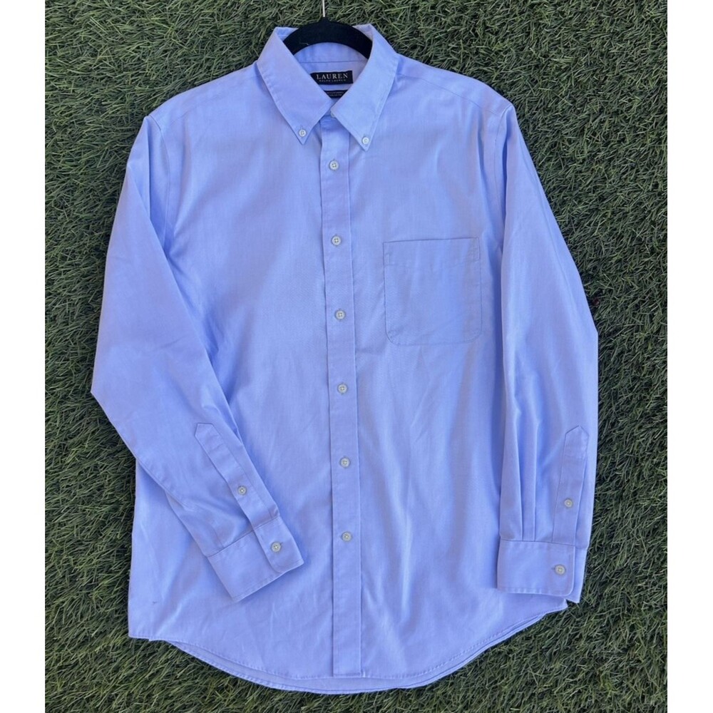 Lauren Ralph Lauren Light Blue Stretch Cotton Dress Shirt Men 15.5 32/33 Reg Fit